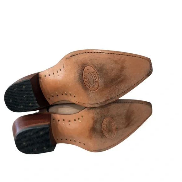 Steve Madden Lonestar Western Boot Size 7 Tan Leather cowboy Pointed Toe West - Picture 7 of 9